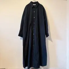 fog linen work リネンウール ヘリンボーン コートワンピース - メルカリ