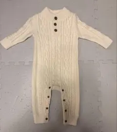 GAP アイボリー ケーブルニットロンパース 6-12ヶ月