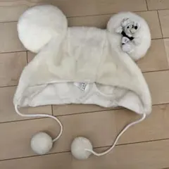 ミッキー耳付きファー帽子