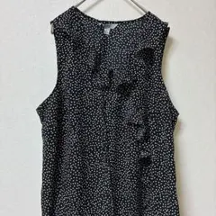 美品】アルアバイル ドッットナロータイブラウス M 黒 水玉 スタンド 
