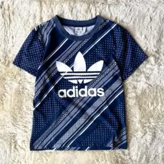 アディダスオリジナルス Tシャツ 半袖 クレイジーパターン カットソー 紺 M