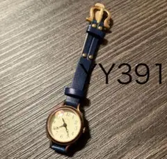 【YY391】新品 ネイビー レザー調 アナログ腕時計