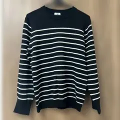 黒と白のストライプセーター 160サイズ