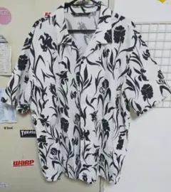 ZARA ボタニカル柄 半袖シャツ XLサイズ
