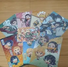 鬼滅の刃 SEGA クリアファイル 7点セット＋伊之助缶バッジ＋イラストカード