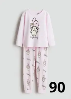H&M　サンリオ　マイメロディ　長袖パジャマ上下セット　90　ピンク