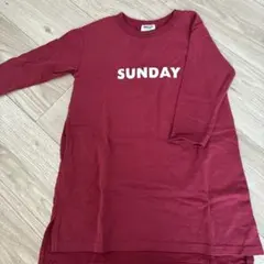 美品♡BREEZE SUNDAY 長袖ワンピース 90cm ボルドーのサムネイル