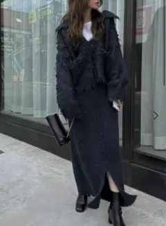 willfully knit cardigan navy Sサイズ