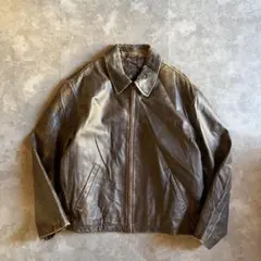 J.CREW レザージャケット ブラウン XL スポーツジャケット 本革 古着