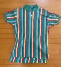 激レア　90s USA製　ラルフローレン　ラスタカラー　ポロシャツ　ポロスポーツ