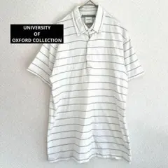 【ユニバーシティオブオックスフォード】美品✨ボーダー　半袖　ポロシャツ　綿100
