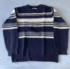 ikka イッカ　ボーダーニット　ネイビー 系　 Mサイズ