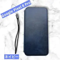 Google Pixel 8 Pro ケース 手帳型 ネイビーのサムネイル