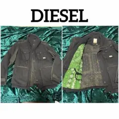 人気！DIESEL ブラック　ミリタリージャケット アウター　テック系