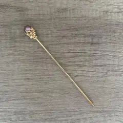 淡水パール パープル 簪 髪飾り メッキ