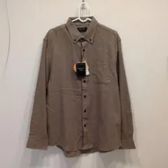 【新品・タグ付き】長袖シャツ LL 無地 コットン ブラウン 秋冬