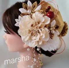 白金ゴージャス髪飾り、和装髪飾り、成人式、卒業式、前撮り、お色直し、結婚式