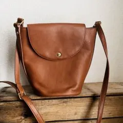 ◎美品　ショルダーバッグ　バケツ型ショルダーバッグ　ブラウン　秋