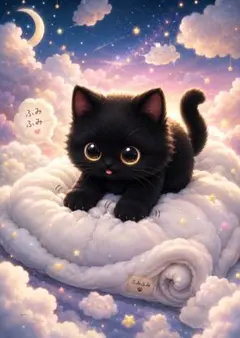 3枚で1200円】☆黒猫 ひまわり畑 イラスト - メルカリ