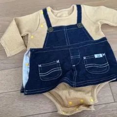 Lee ベージュ・デニムロンパース