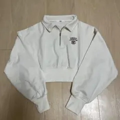 WEGO ジップアップ クロップドスウェット フリーサイズ