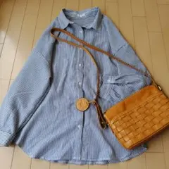 しまむら＊ストライプ 長袖シャツ羽織り＊sm2スタジオクリップニコアンドリンネル