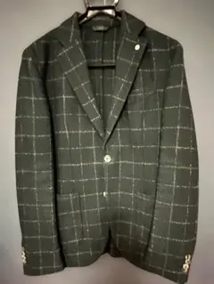 L.B.M. 1911 テーラードジャケット (ダークグリーン チェック柄)