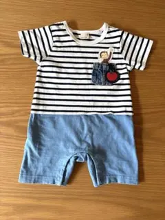 【美品】petit main 半袖ロンパース 80cm おさるのジョージ