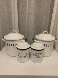 ホーロー製 キャニスター 2点セット SUGAR CEREAL - メルカリ