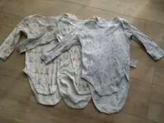 ベビー肌着 3枚セット サイズ80 動物柄 長袖