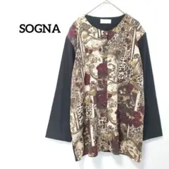 【ソニア】M　トップス　ゴシック柄　レトロ　フロントボタン　長袖のサムネイル