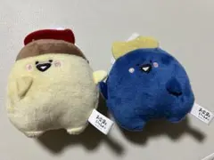 お文具といっしょ　ボールチェーン付き　エビフライ&ソースになりきり　ぬいぐるみ