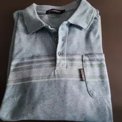 ALAIN DELON ストライプブルー長袖シャツ