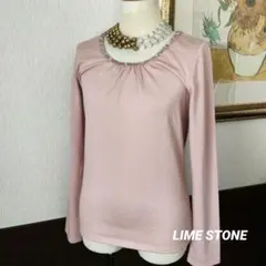 LIME STONE 　桜色　ピンク 長袖トップス