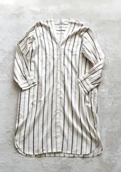 CHIGNON ストライプ ウエストベルト ロングシャツ チュニック - メルカリ