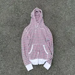 00s old uniqlo ダブルジップパーカー チェック M y2k 平成