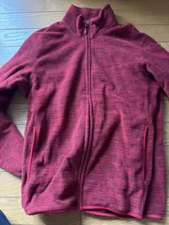 赤 フリース ジップアップジャケット L