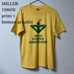 MILLER Tシャツ 80s USA製 ヴィンテージ プリント イエロー 半袖