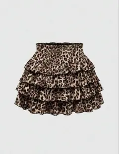 ROMWE レオパード柄 フリルミニスカート Lサイズ