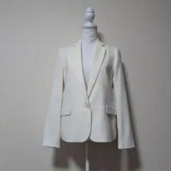 ジーユー　ウォッシャブルテーラードジャケット　レディース　ホワイト　M