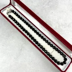美品✨オニキス ストーンネックレス シンプル 天然石 シルバー金具 フォーマル