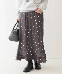 SLOBE IENAドットプリントフリルスカート スローブイエナ ロングスカート