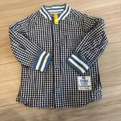青と白のチェック柄ジャケット　サイズ90