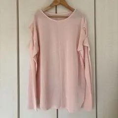 Discort シアートップス　スリット　ピンク 長袖トップス