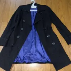 ESPRIT ブラック ダブルブレスト ロングコート