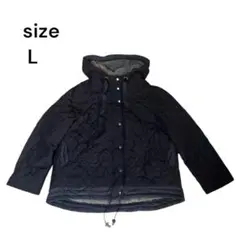 美品❣️ネイビー キルティングジャケット Lサイズ 裏ボア