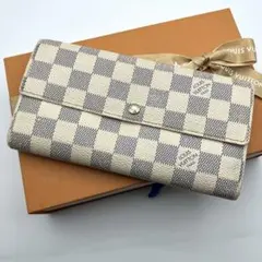 ルイヴィトン ダミエ アズール ポルトフォイユ サラ 長財布 N61735