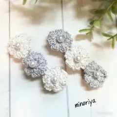ニットバレッタ２個セット　パステル　ハンドメイド