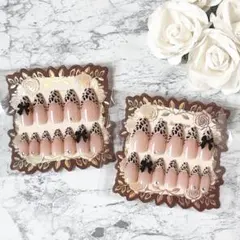 ネイルチップ 24個セット 豹柄 ヒョウ柄