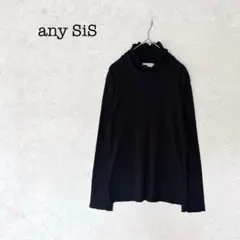 any SiS エニィスィス メローフリル リブ ハイネック カットソーブラック